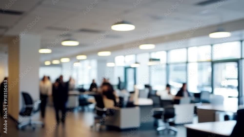 Modern Business office with blurred people Modern Business office with blurred people