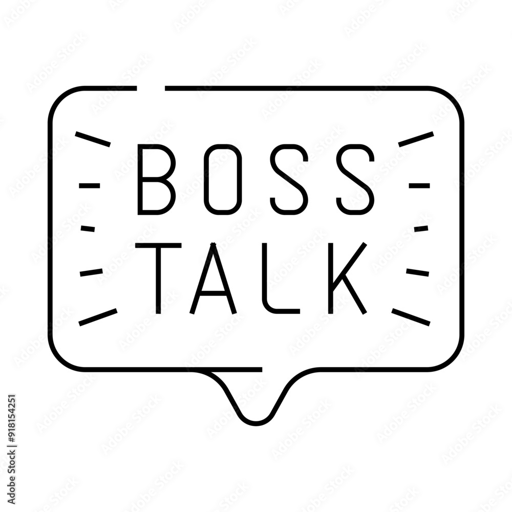 boss talk line icon vector. boss talk sign. isolated contour symbol black illustration boss talk line icon vector. boss talk sign. isolated contour symbol black illustration