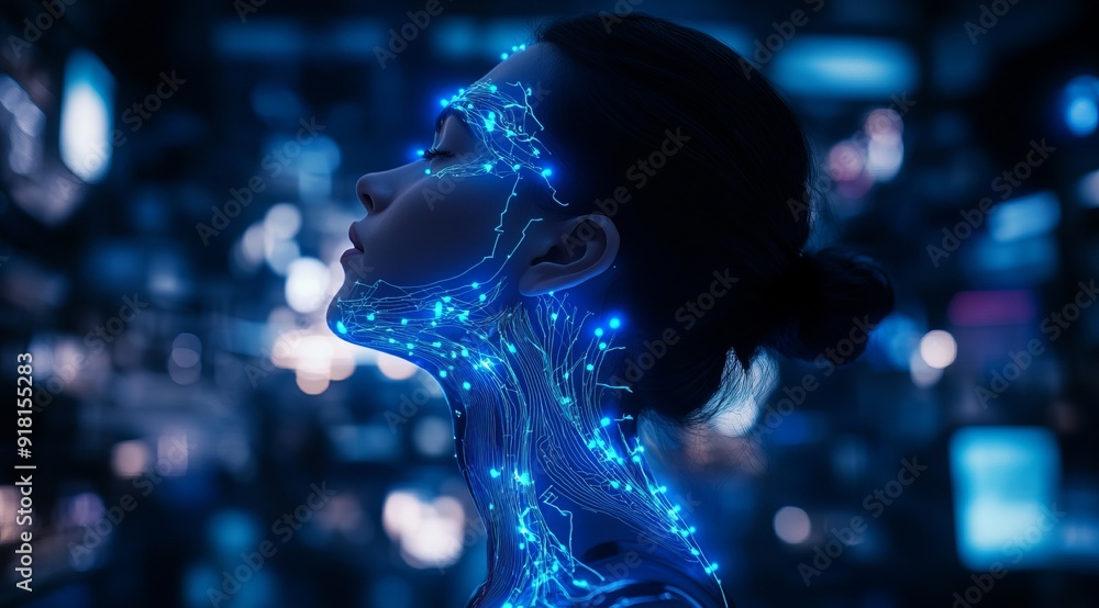 Woman's Neck and Shoulders with Glow - Side View Photography Woman's Neck and Shoulders with Glow - Side View Photography