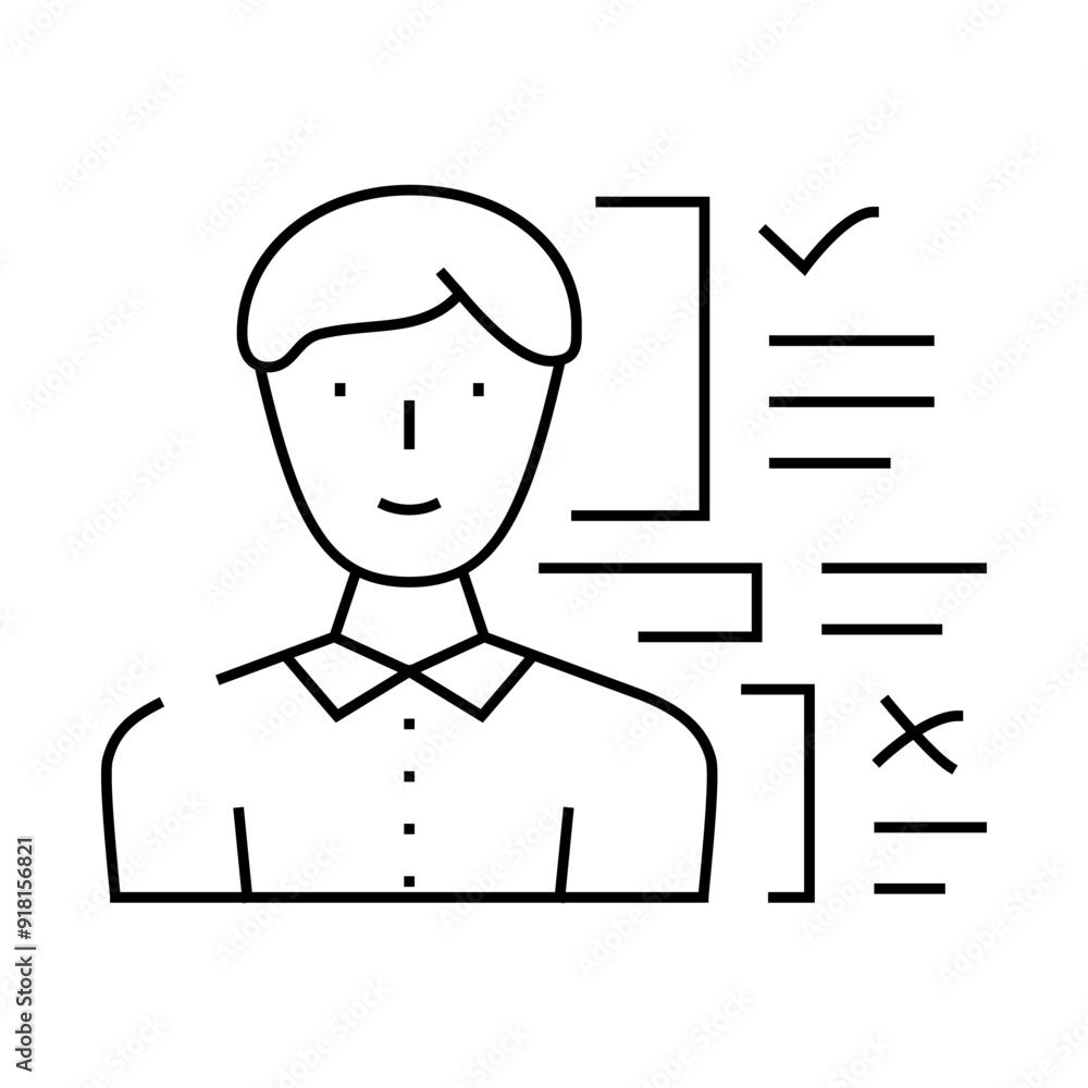 hr director line icon vector. hr director sign. isolated contour symbol black illustration hr director line icon vector. hr director sign. isolated contour symbol black illustration