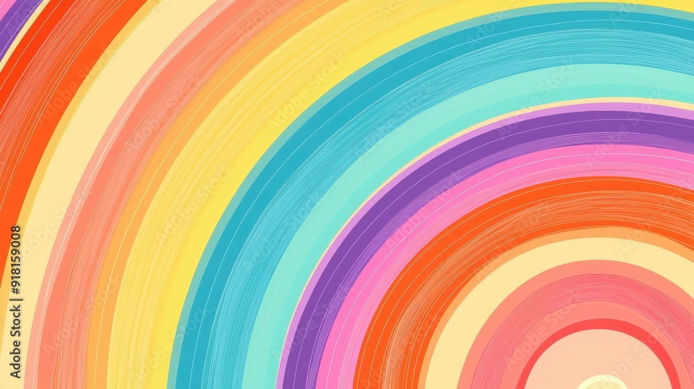 Vibrant and colorful abstract rainbow design with soft curved lines, perfect for a cheerful and artistic backdrop. Vibrant and colorful abstract rainbow design with soft curved lines, perfect for a cheerful and artistic backdrop.