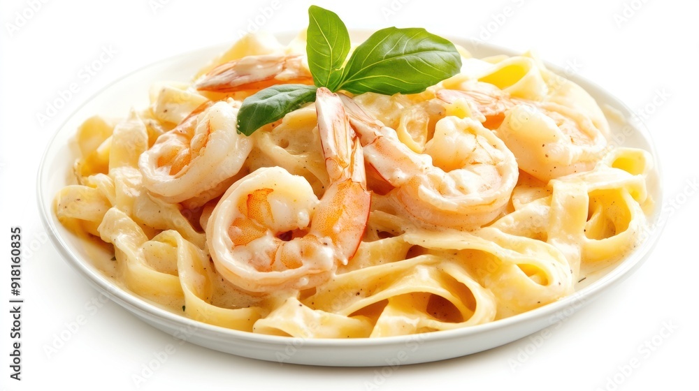 Creamy Fettuccine with Shrimp and Basil Creamy Fettuccine with Shrimp and Basil