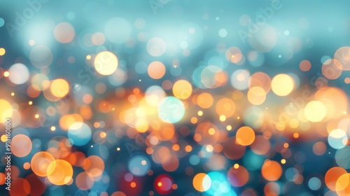 Abstract Bokeh Lights From Urban Traffic at Night