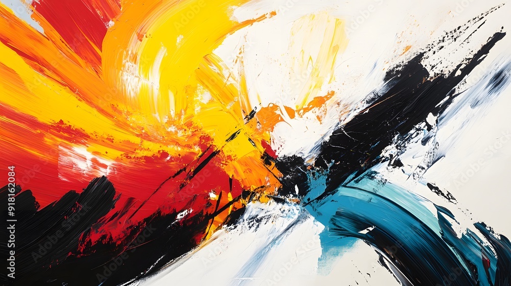 20. An abstract piece with bold brushstrokes and contrasting colors creating dynamic movement 20. An abstract piece with bold brushstrokes and contrasting colors creating dynamic movement