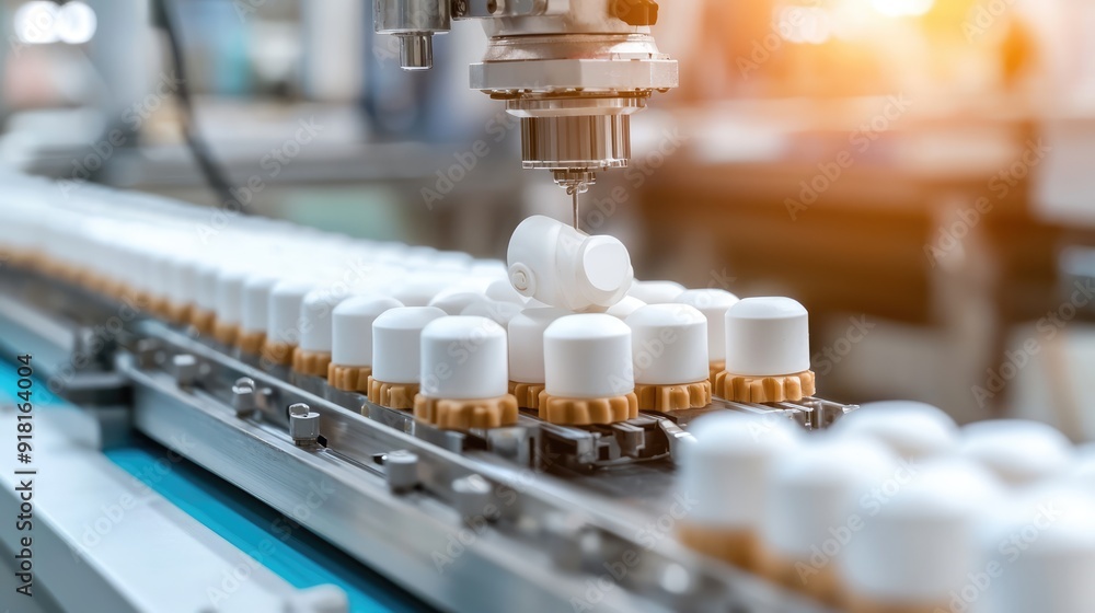 Seamless Efficiency: Automated Packaging Line in a Modern Food Processing Plant, Generative Ai Seamless Efficiency: Automated Packaging Line in a Modern Food Processing Plant, Generative Ai