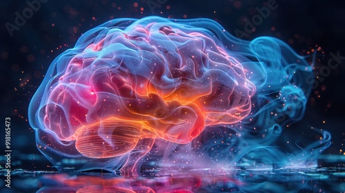 Vibrant Colored Human Brain for Creative Minds