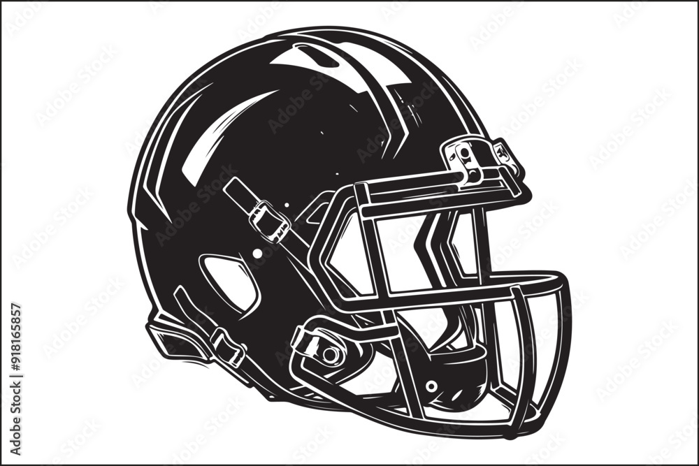 Fototapeta premium Football Helmet Silhouette, American Football Art, Sports Wall Decor, Football Helmet Cutout, Sports Silhouette, Football Player Gift, Man Cave Decor, Game Room Art, Sports Fan Gift, Football Theme Ar