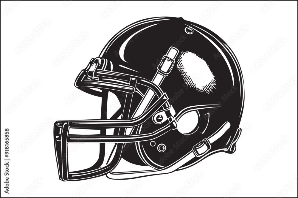 Fototapeta premium Football Helmet Silhouette, American Football Art, Sports Wall Decor, Football Helmet Cutout, Sports Silhouette, Football Player Gift, Man Cave Decor, Game Room Art, Sports Fan Gift, Football Theme Ar