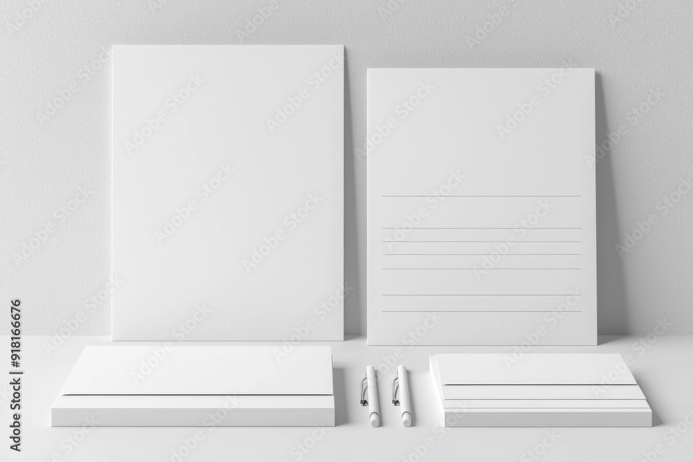 Realistic blank stationery set mockup isolated created with generative ai Realistic blank stationery set mockup isolated created with generative ai