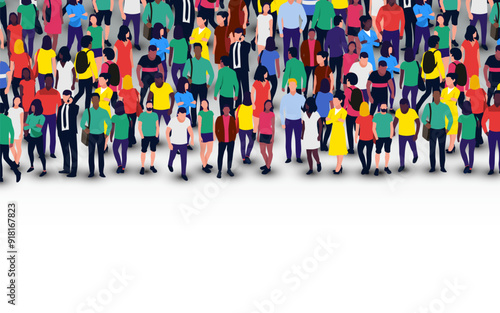 Large group of people on white background. People crowd concept.