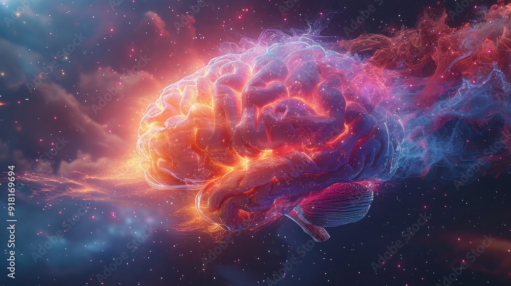 Colorful Explosion of Creativity: Mind-Blowing Concept with Exploding Brain Colorful Explosion of Creativity: Mind-Blowing Concept with Exploding Brain