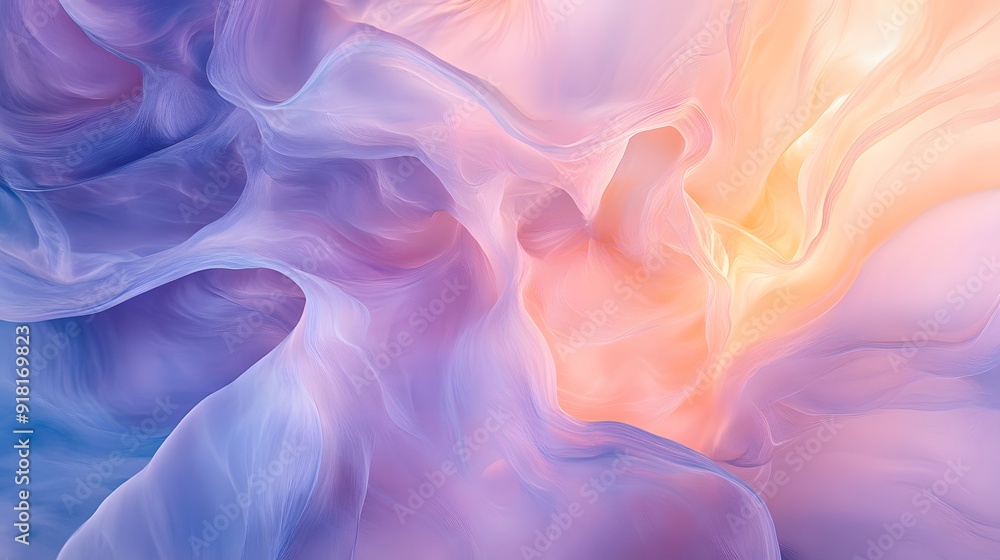 Fototapeta premium 49. A dreamy pastel abstract piece with soft gradients and fluid, overlapping forms