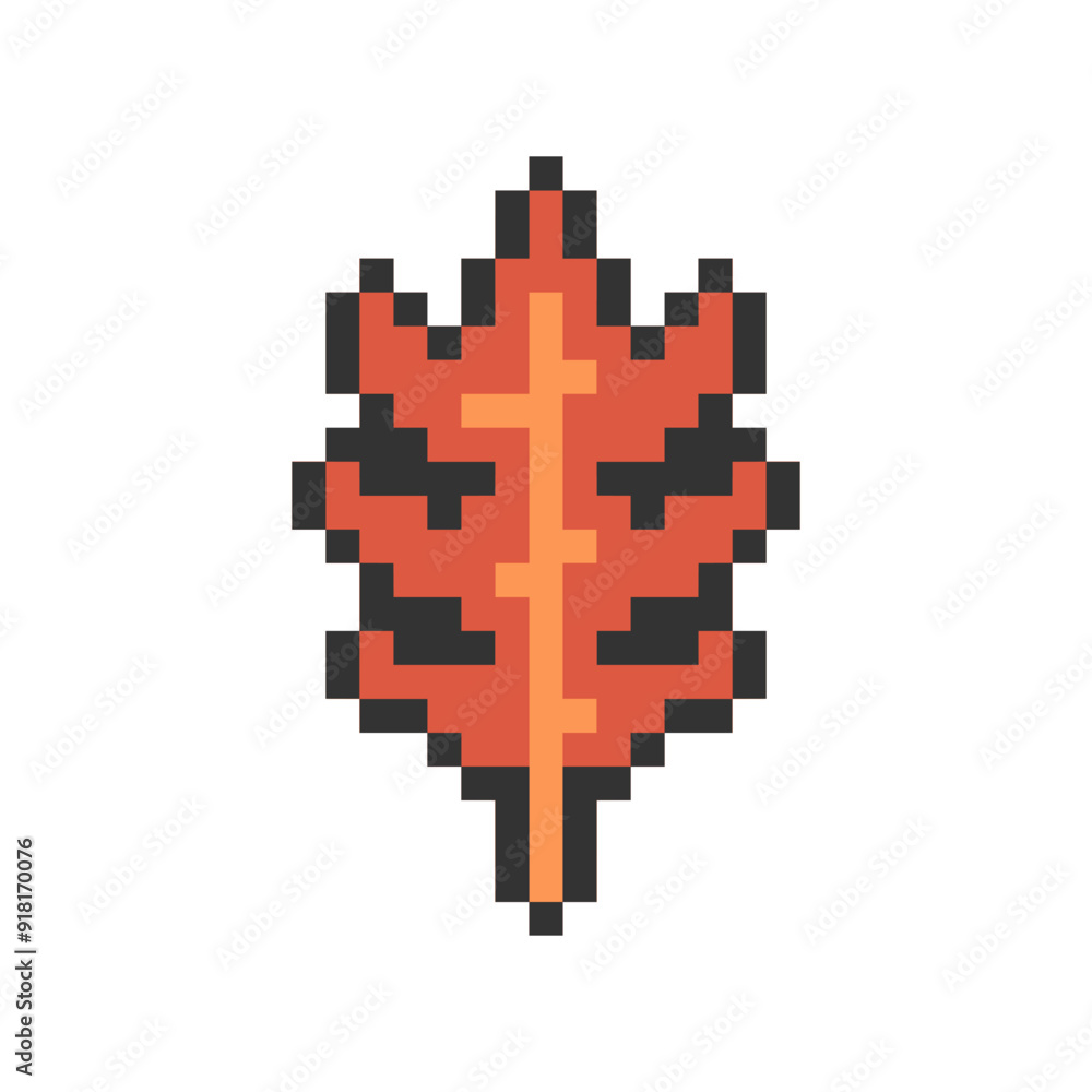 Obraz premium autumn leaf pixel art for your needs