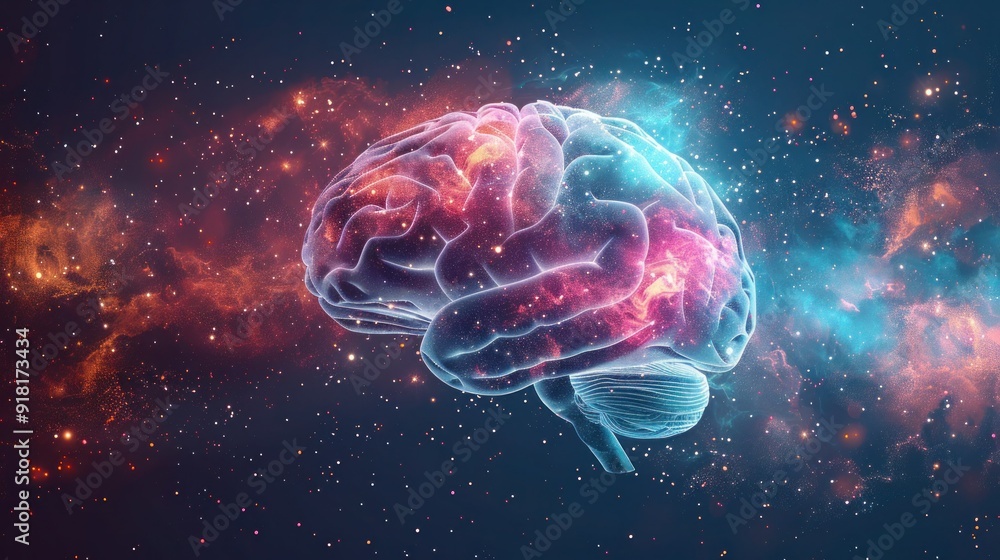 Obraz premium Neuroscience: Illustration of Brain's Functionality and Power