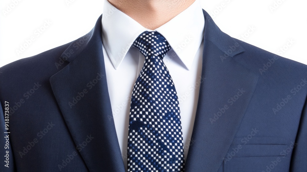 Closeup of a school uniform with a neatly tied tie, white shirt, and blazer, isolated on a white background Closeup of a school uniform with a neatly tied tie, white shirt, and blazer, isolated on a white background