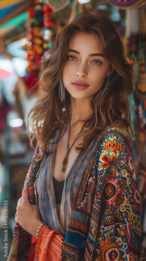 Captivating Bohemian Fashion Shoot in Vibrant Outdoor Market Captivating Bohemian Fashion Shoot in Vibrant Outdoor Market