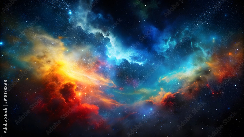 Colorful grunge grainy outer space nebula background gradient, blue, orange, red, and black noise texture backdrop design. Vibrant cosmic backdrop featuring a colorful grunge nebula gradient Colorful grunge grainy outer space nebula background gradient, blue, orange, red, and black noise texture backdrop design. Vibrant cosmic backdrop featuring a colorful grunge nebula gradient