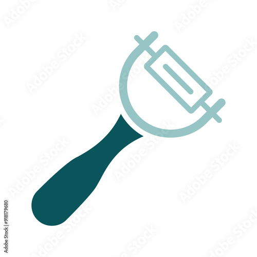 Peeler vector icon. Potato peeler sign