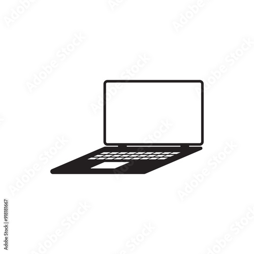 Simple Laptop icon vector.