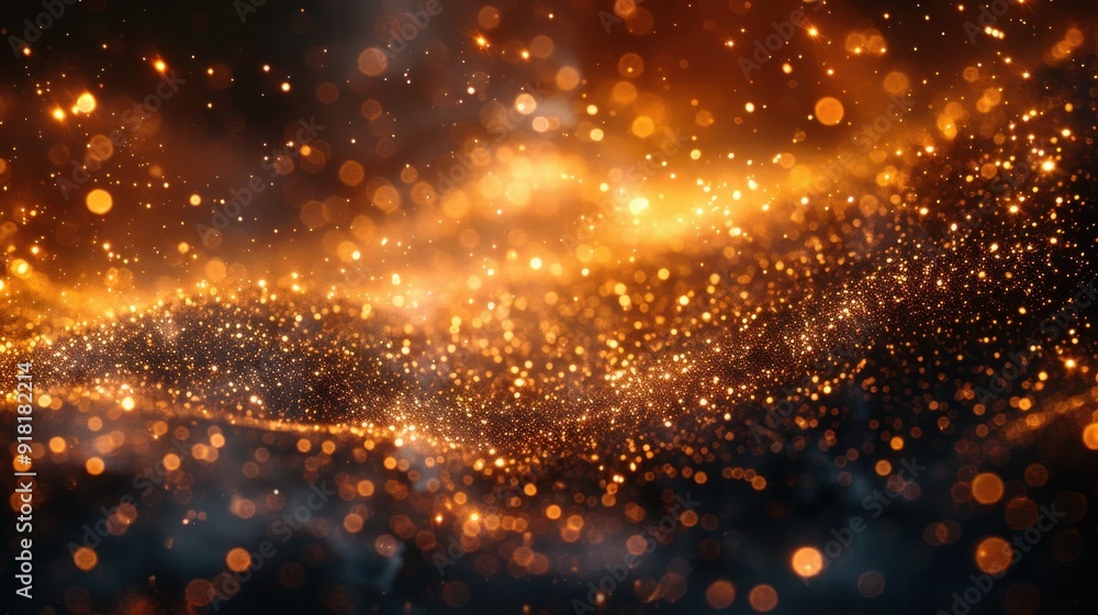 Golden Sparkles: Vibrant Abstract Bokeh Background with Yellow Glowing Particles Golden Sparkles: Vibrant Abstract Bokeh Background with Yellow Glowing Particles