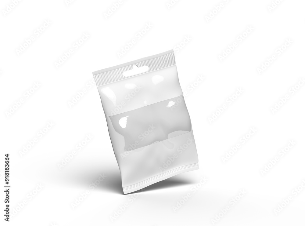Render of resealable zip-lock bag with hanging hole on transparent background Render of resealable zip-lock bag with hanging hole on transparent background