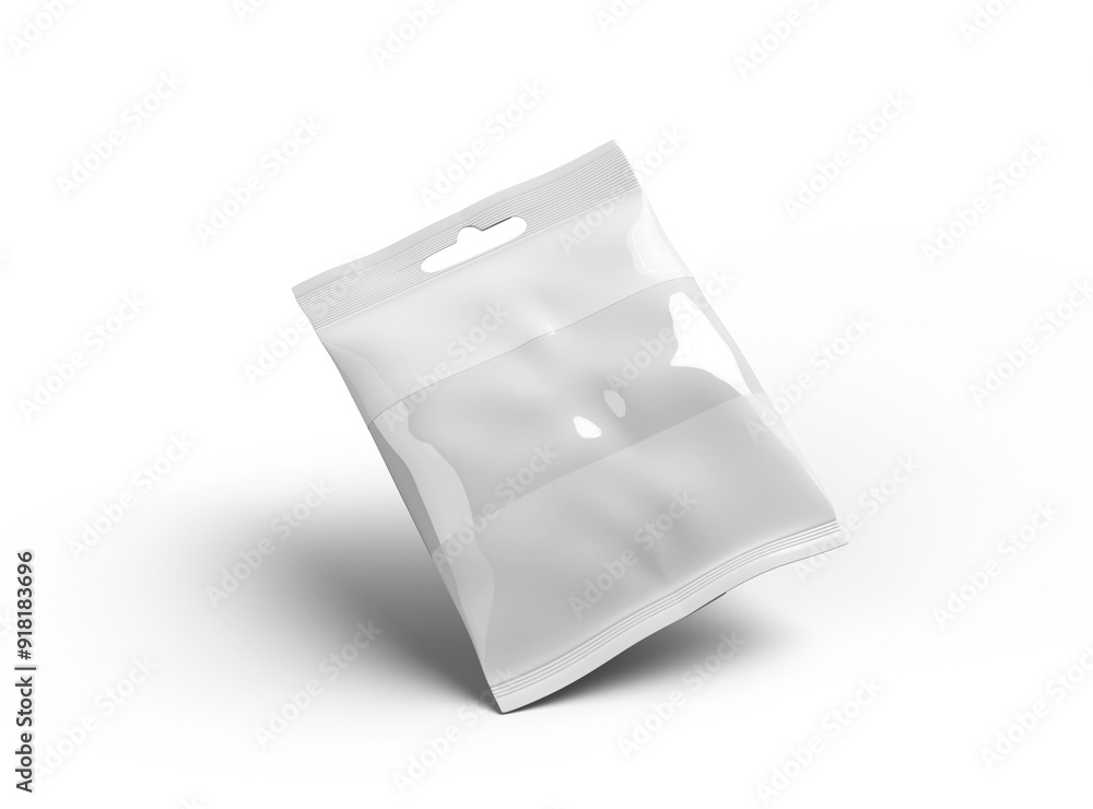 Render of resealable zip-lock bag with hanging hole on transparent background Render of resealable zip-lock bag with hanging hole on transparent background