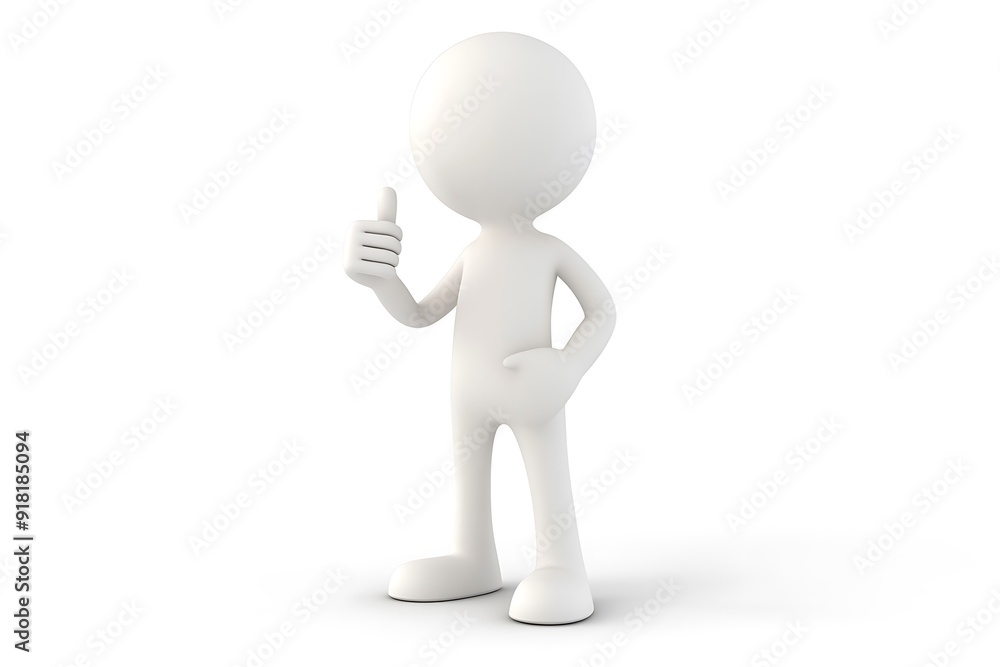 3d minimalistic person - thumbs up 3d minimalistic person - thumbs up