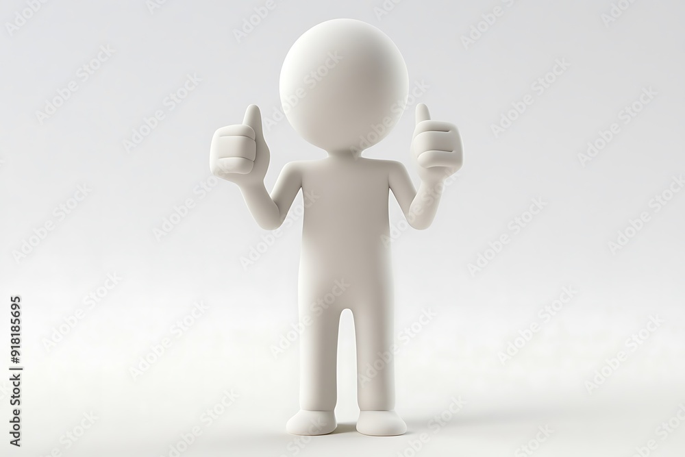 3d minimalistic person - thumbs up 3d minimalistic person - thumbs up