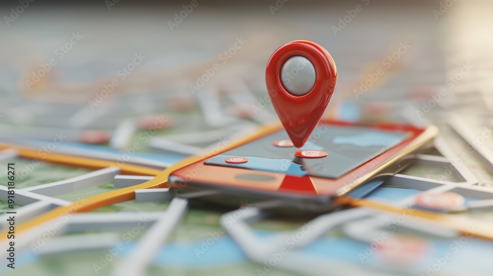 3D Map travel location. Locator mark of map and location pin or navigation icon sign on background with search. 3D rendering. 3D Map travel location. Locator mark of map and location pin or navigation icon sign on background with search. 3D rendering.