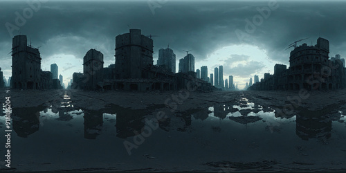 HDRI Post-Apocalyptic Sci-Fi Equirectangular Panorama 12