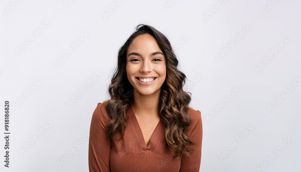 Young Uruguayan woman happy and smiling isolated Young Uruguayan woman happy and smiling isolated
