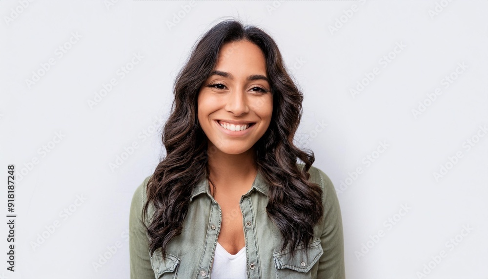 Young Uruguayan woman happy and smiling isolated Young Uruguayan woman happy and smiling isolated