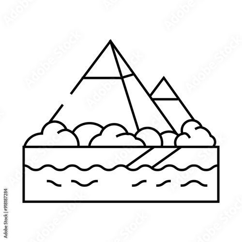 nile river line icon vector. nile river sign. isolated contour symbol black illustration