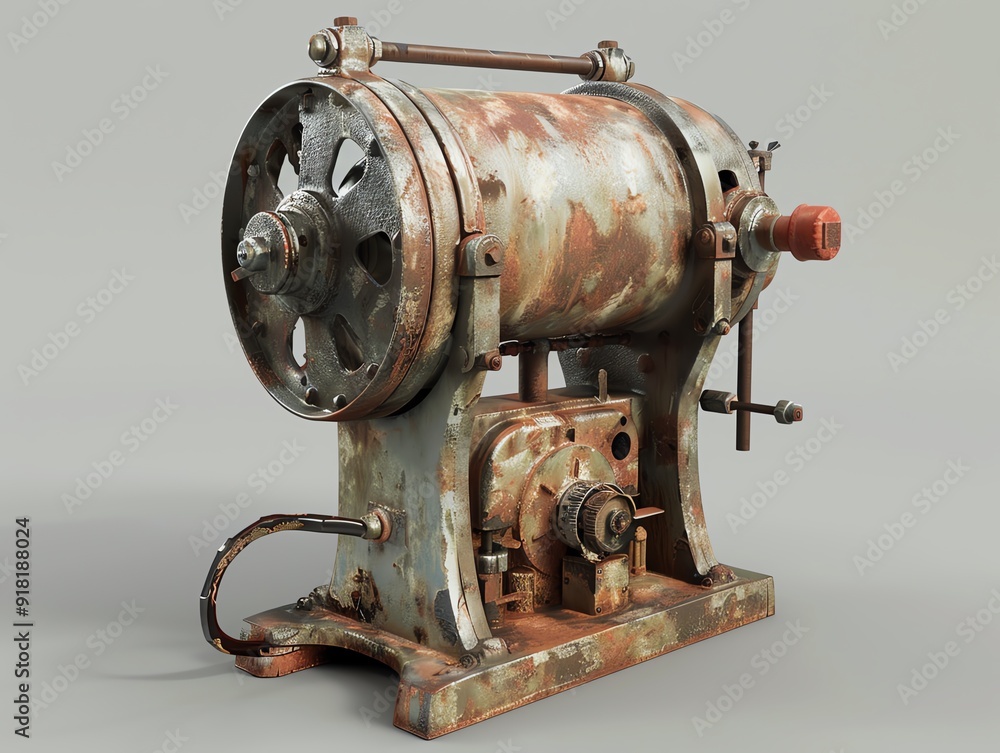 Fototapeta premium 3D render of a detailed industrial grinder