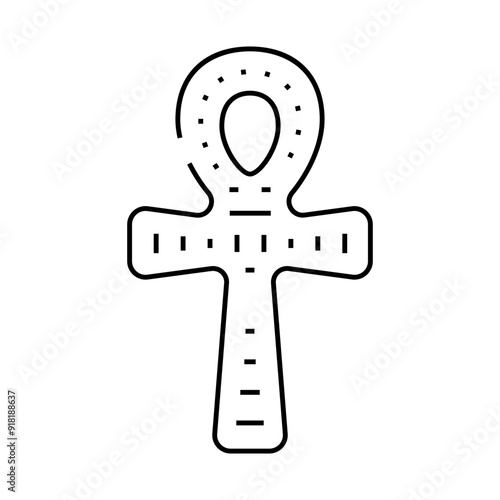 ankh decoration line icon vector. ankh decoration sign. isolated contour symbol black illustration