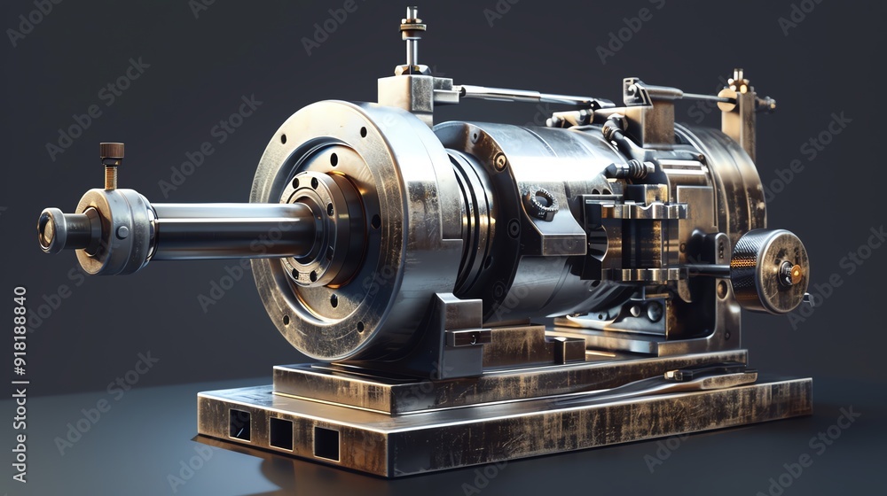 3D render of a small industrial lathe 3D render of a small industrial lathe
