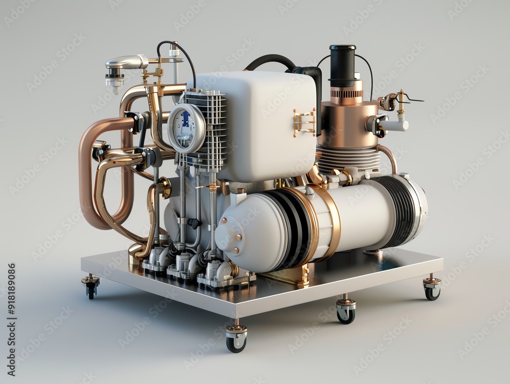 3D render of a small industrial compressor 3D render of a small industrial compressor