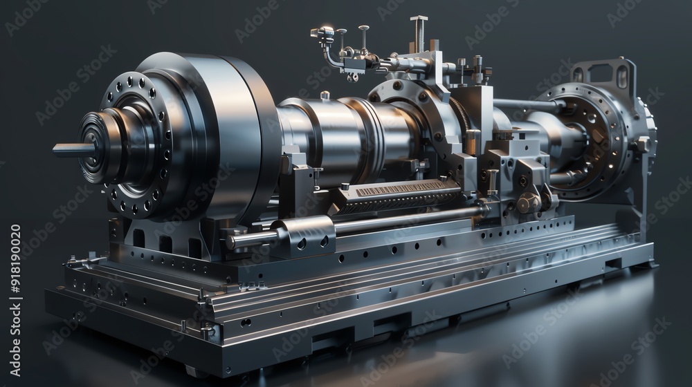 3D render of an industrial lathe 3D render of an industrial lathe