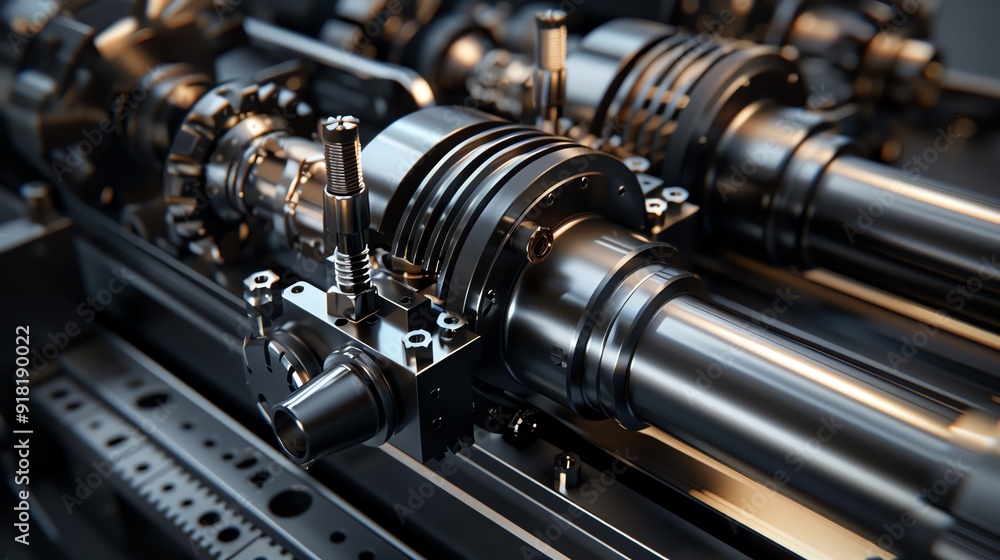 3D render of an industrial lathe 3D render of an industrial lathe