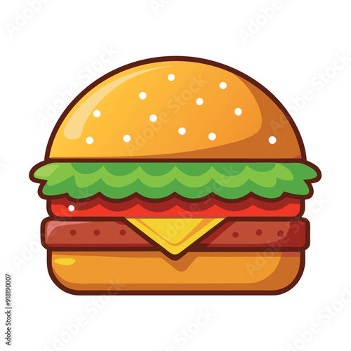 Cartoon burger vector isolated illustration