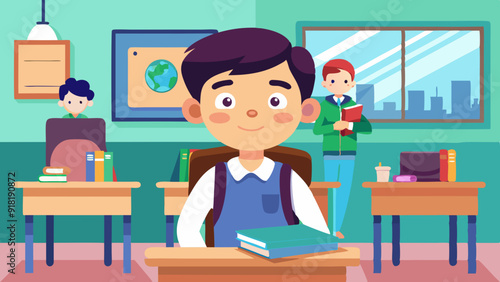 Student classroom vector illustration photo