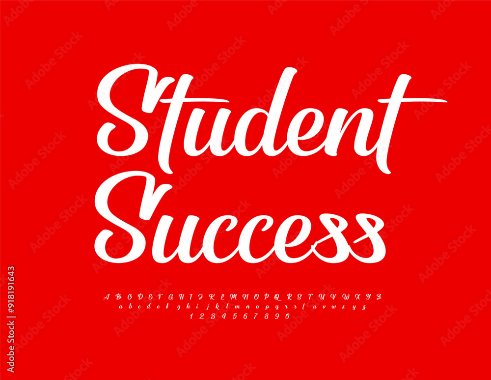 Vector trendy logo Student Success. Creative Stylish Font. Artistic Alphabet Letters and Numbers set. Vector trendy logo Student Success. Creative Stylish Font. Artistic Alphabet Letters and Numbers set.