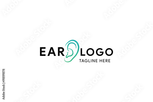 Simple Ear, hearing logo icon vector design.