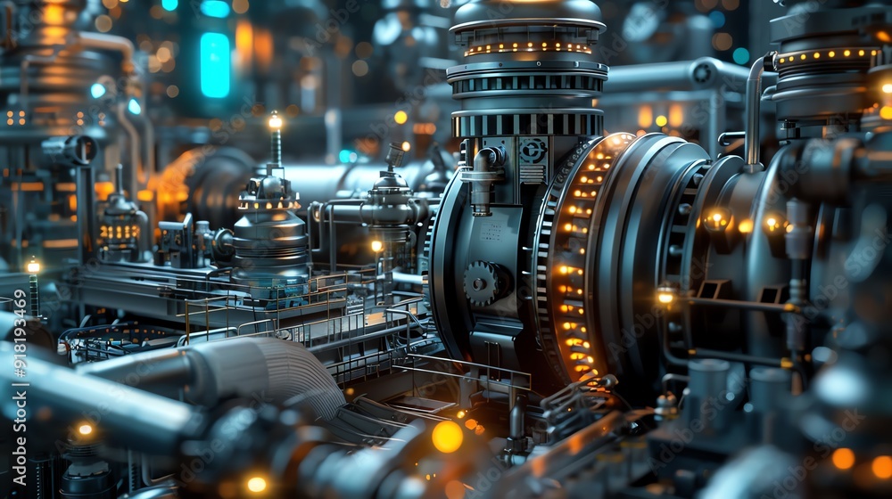 Light industrial 3D render, intricate machinery Light industrial 3D render, intricate machinery