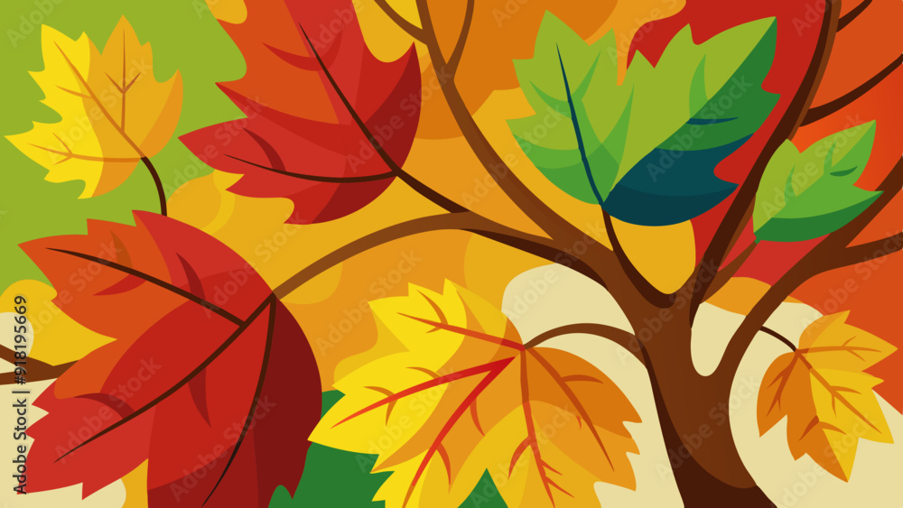 Vibrant Autumn Leaves: A close-up of vibrant, multi-colored autumn leaves on a tree.
Vibrant Autumn Leaves: A close-up of vibrant, multi-colored autumn leaves on a tree.