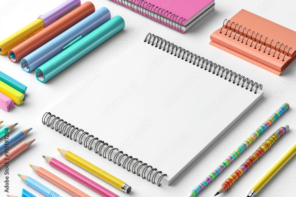 Realistic blank stationery set mockup isolated created with generative ai Realistic blank stationery set mockup isolated created with generative ai