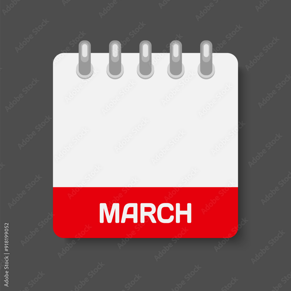 Vector icon calendar month March, empty space Vector icon calendar month March, empty space