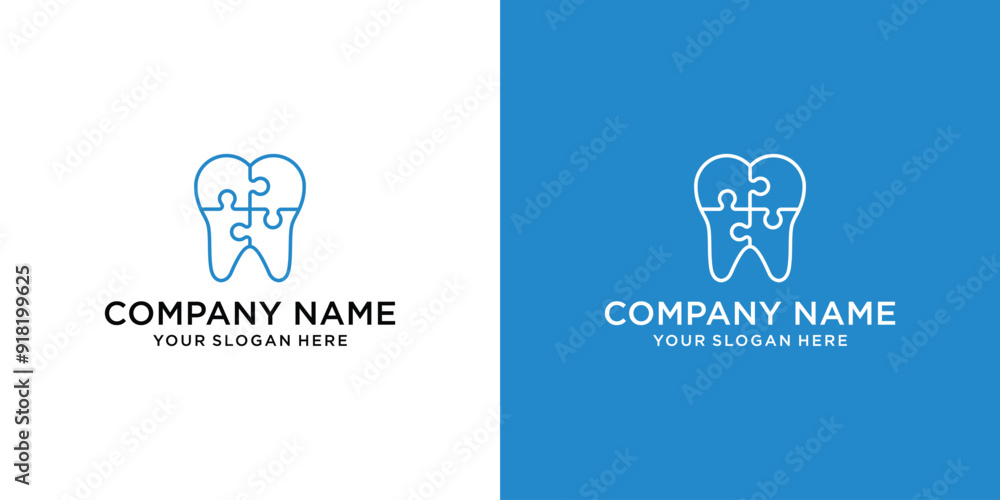 Dental Puzzle Logo Vector Image Dental Puzzle Logo Vector Image