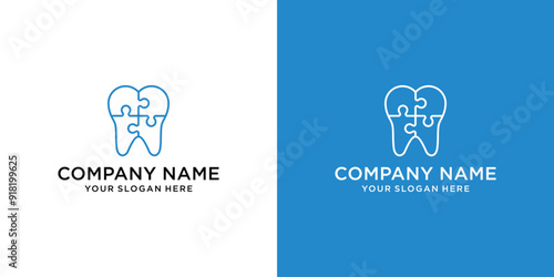 Dental Puzzle Logo Vector Image