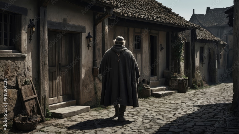 Naklejka premium person in a cemetery